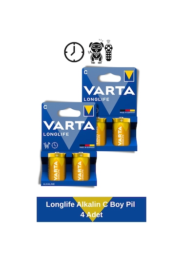 Longlife Alkalin C Boy Pil 4 Adet