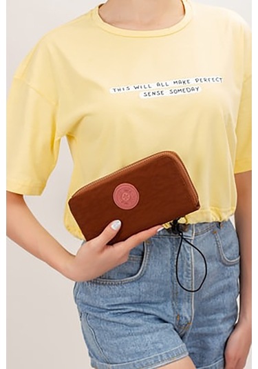 Bizoon 6001 Su Geçirmez Krınkıl Kumaş Kadın Portföy Cüzdan