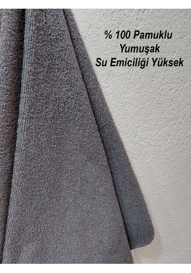 Gri Berber Havlusu Denizli 50x90 Cm 12'li