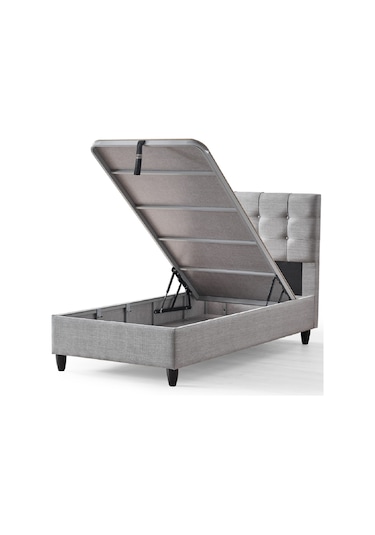 Mimoza Tek Kişilik Sandıklı Baza Antibakteriyel Ortopedik Paket Yaylı Yatak 3 Lü Set 120 x 200