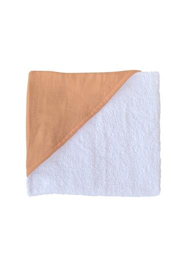 %100pamuk Kapşonlu Bebek Çocuk Banyo Havlusu Çift Yönlü K-beyaz