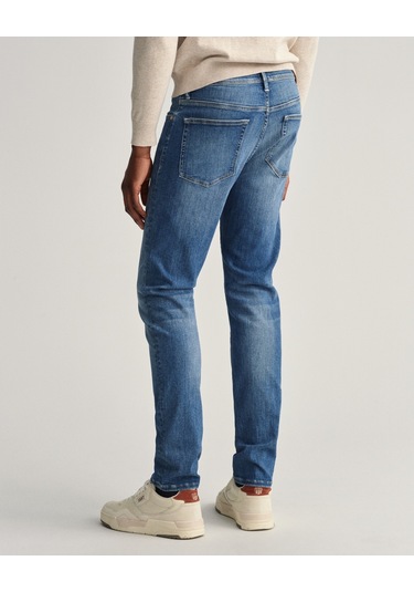 Gant Erkek Mavi Extra Slim Fit Jean Pantolon Düz 1000178 Mavi