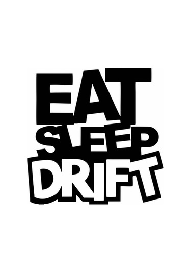 Eat Sleep Drift Araba Sticker Siyah 16x16 Cm
