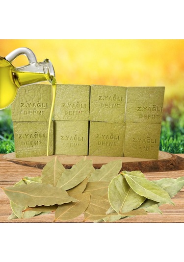 8'li Set Doğal Bitkiözlü Kalıp Sabun Zeytinyağlı Defne