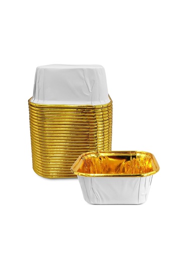 Kafem Muffin Kek Kapsülü Kare Beyaz-altın 25li X 60 Paket Koli - K38 Beyaz