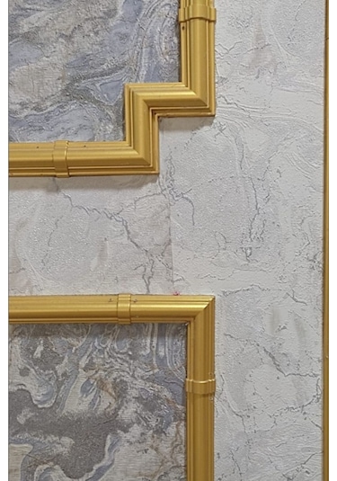 Altın 4lü Set Çıta Uyumlu Dekoratif M Köşe Motifi