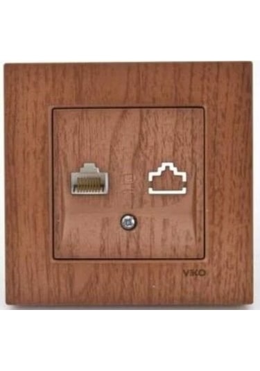Viko Artline Novella Ceviz Tekli Data Cat-6 İnternet Prizi Çerçeveli