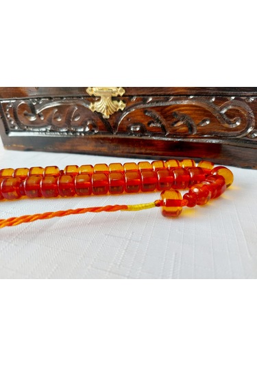 İran Necef Bağa Tekerlek Kesim Turuncu Tesbih Ölçü: 10 X 13,5