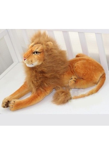 Kükreyen Sesli Aslan Peluş 35 Cm Kahverengi