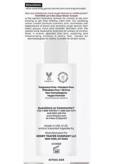 Thayers Let's Be Clear Water Nemlendirici Krem 75 ML