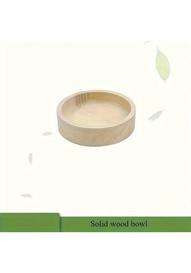 Elmpaly Ahşap Hamster Mama Kabı Su Geçirmez Seramik Besleme Kabı Sku1