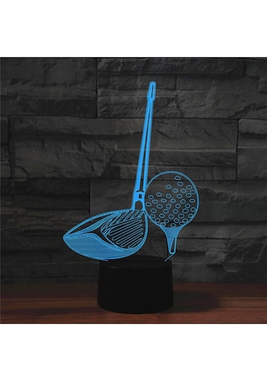 Sones Golf Şekli 3d Renkli Led Görüş Işığı Masa Lambası, Usb Dokunmatik Versiyon Çok Renkli