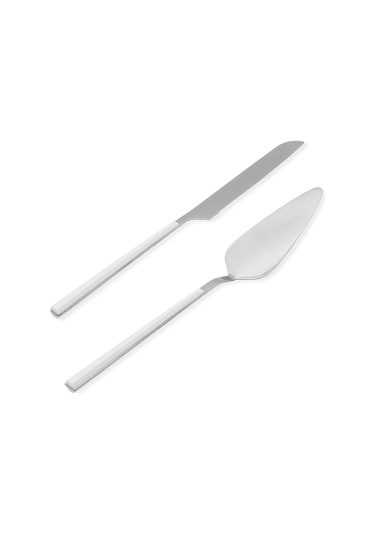 The Mia Bianco Pasta Servis Takımı Gümüş 2 Parça Ckb0249 Gümüş