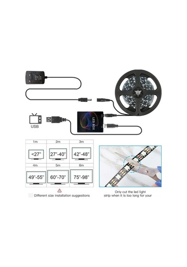 Trendooze Ambilight Ekranlı Otomatik Renkli 3m Led Arka Işıklı Şerit, 30 Led/m