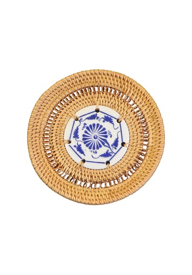Suntek Tatil Yemeği Yemek Ev Için Yuvarlak Dokuma Servis 13cm Kahverengi