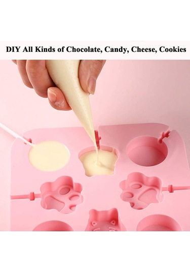 Soulader Silikon Lolipop Kalıbı Yuvarlak Şeker Kek Kalıpları Doğum Günü Parti Çikolata Kek Dekorasyonları Pastacılık Malzemeleri Lolipop Yapıcı Çok Renkli