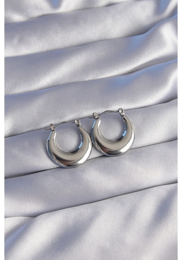 Ezoconcept 316l Çelik Gümüş Renk Oval Ayna Model Küpe Çok Renkli