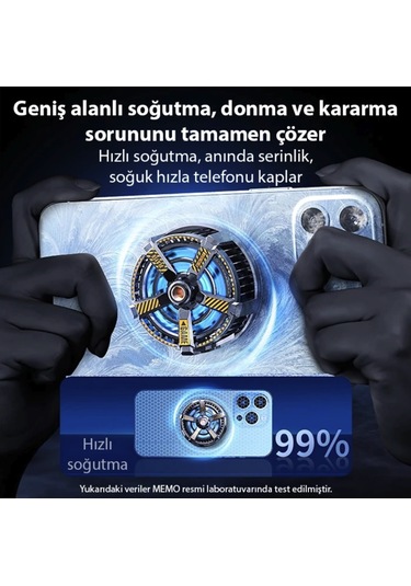 Ultra Soğutma Cx 09 Turbo Telefon Soğutucu Oyun Canlı Yayın Youtuber İçin Magsafe Mıknatıslı