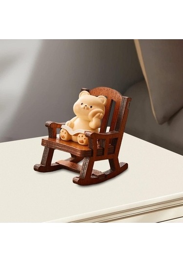 Lijinxu Magideal Sallanan Sandalye Hayvan Heykelcik Yaratıcı Mini Ayı