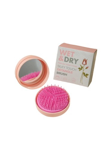 Jzcat Masaj Tarağı Yuvarlak Büküm Kapağı Çift Kullanımlı Ayna Tarağı - Pembe