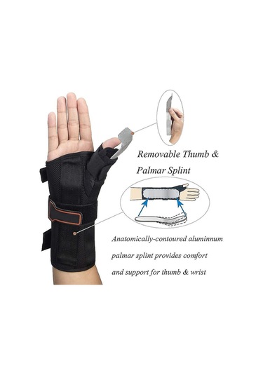 De Quervain Tenosinoviti, Tendinit, Karpal Tünel Sendromu Ve Artrit İçin Bilek Desteği Ve Başparmak Spika Ateli, Sol El İçin Bilek Desteği Başparmak Ateli - Orta