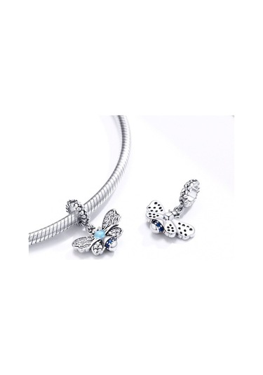 Fastbuy S925 Gümüş Kolye Arı Moda Çok Renkli Boncuklu Takı Çok Renkli