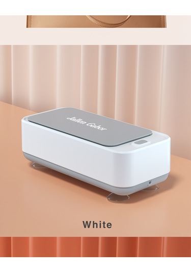 Ximistore9 Portatif Ultrasonik Temizleyici: Gözlük, Mücevher, Saat Temizliği - Beyaz, Pilli, Tek Tuşlu Kontrol, Hafif Ve Taşınabilir