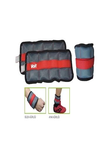 Voit 2 KG X 2 Ayak Bileği Ağırlığı Gri - Kırmızı
