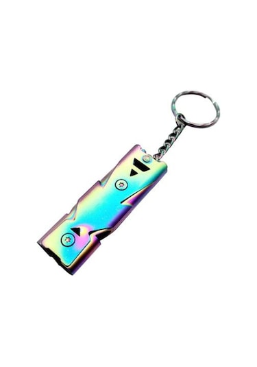 Gümüş Açık Kamp Çift Tüp Yüksek Frekans İmdat Düdüğü Kendini Savunma Aletleri Gümüş