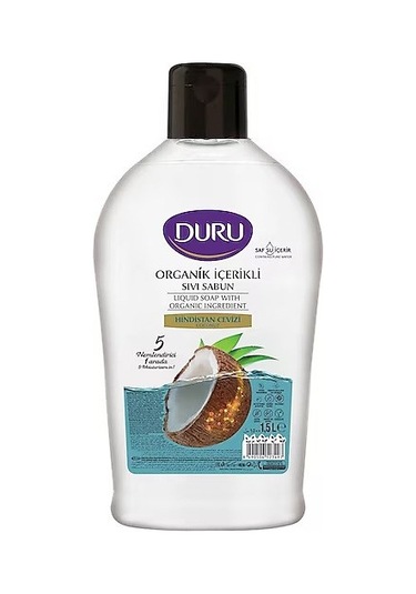 Duru Sıvı Sabun Organik İçerikli Hindistan Cevizi 1500 Ml X 3 Adet