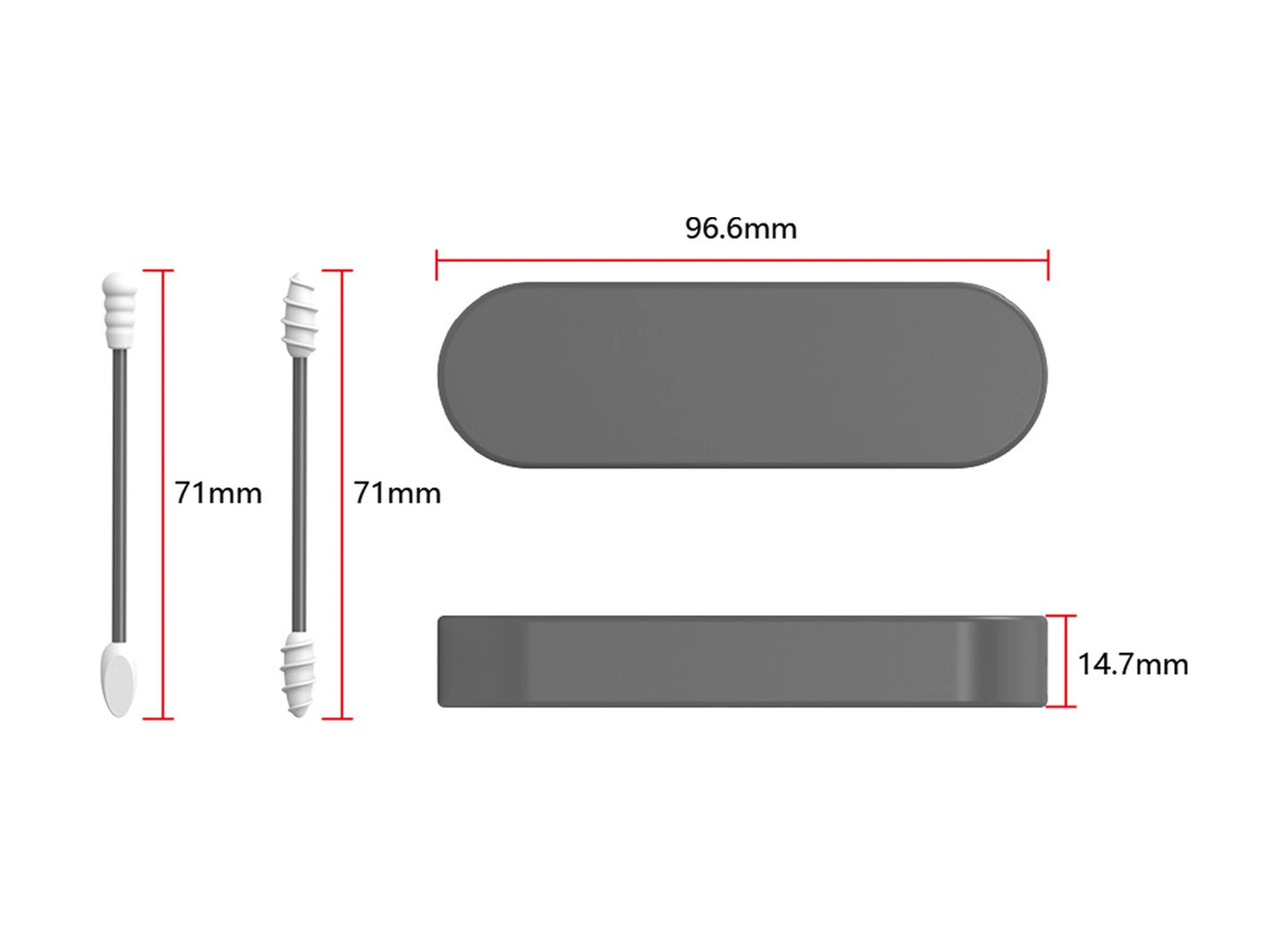 Youtek Yeniden Kullanılabilir Silikon Kulak Temizleme Ve Makyaj Q-tip 2'li Paket Pembe Pembe