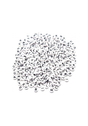 Harf Boncuk Elips Beyaz 6 Mm 250 Gr