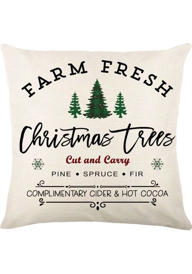 Cartoon Hand-painted Style Christmas Decorative Pillow No.108 Ekru