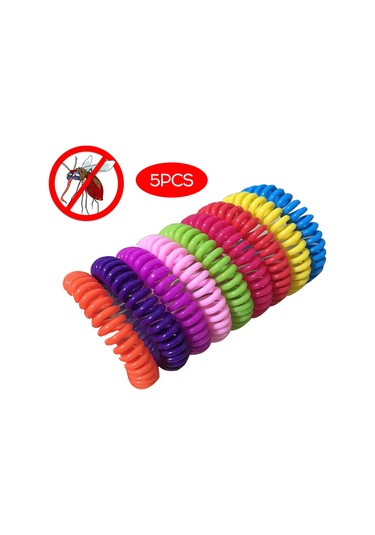 Vkemall Doğal Yağlı Sıcak Sırtlı Kovucu Bilezikler - 5 Adet - Çocuklu Aileler İçin - Su Geçirmez - 1.5m Koruma