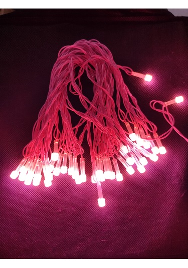 Pembe 10 Metre Led Işık 220volt Dekor Ledi - Yılbaşı Ağacı Ledi Pembe