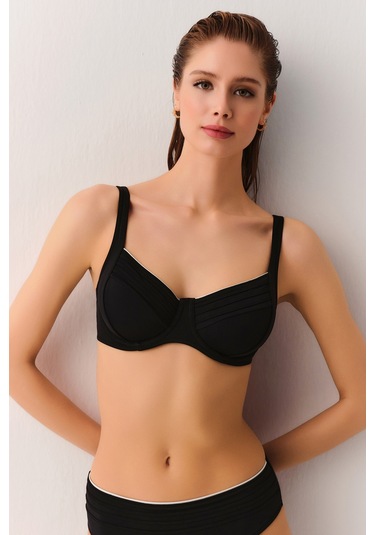 Suwen Biyeli Balenli Toparlayıcı Bikini Üst Sbn25994012 Siyah