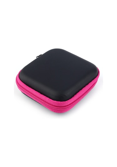 Kosona Kırmızı Pembe Sert Kılıf, 70x70x20mm, Bluetooth Kulaklık Ve Küçük Elektronik Aletler İçin Taşınabilir, Dayanıklı Polietilen Materyal Diğer
