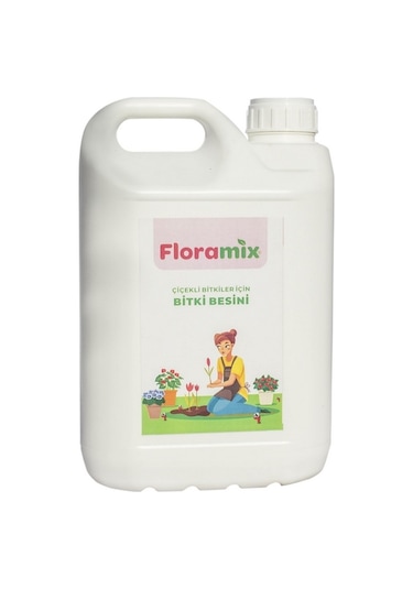 Floramix Çiçekli Bitkiler İçin Solucan Gübreli Bitki Besini - Vitamini 5 L