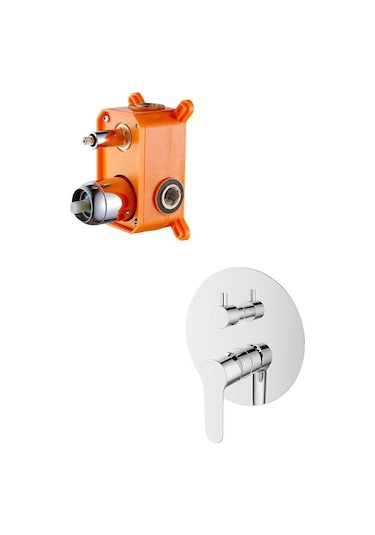 Bien 2F Round Water Flowbox Sistemleri Ankastre Banyo Bataryası Seti