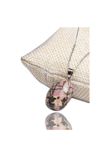 Sertifikalı Tımbıl Model Rodonit Taşı Kolye Rodokrozit Taşı Çok Renkli