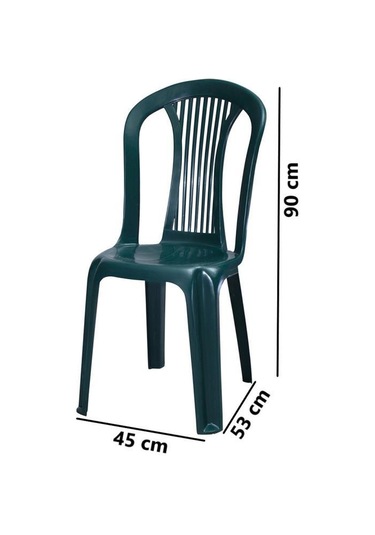 Omnipazar Mt-gf187 Agosto Plastik Bahçe Balkon Sandalye 4'lü Set Yeşil