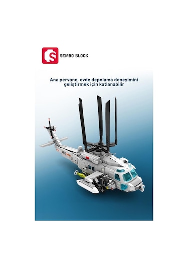 Sembo Block Z-20 Donanma Helikopteri 862 Parça Yapı Blokları  İle Uyumlu 202229