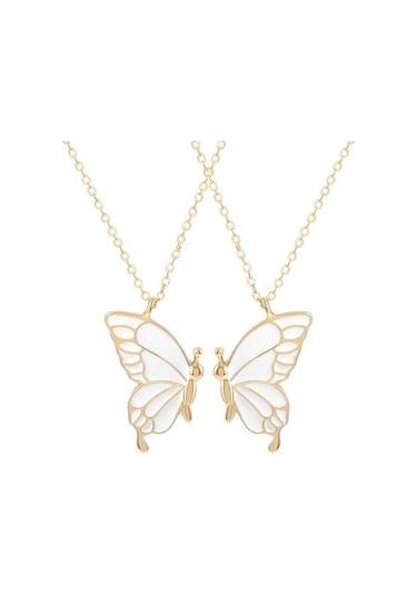Fastbuy Altın Kore Kelebek Vintage Charm Kolye Kadın Düğün Parti Takı Aksesuarları Altın