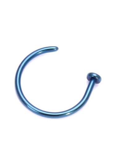 Mavi 2 Adet Cerrahi Çelik Açık Burun Halkası Burun Çember Dudak Burun Piercing Damızlık Kulak 5 Renk 10mm Mavi