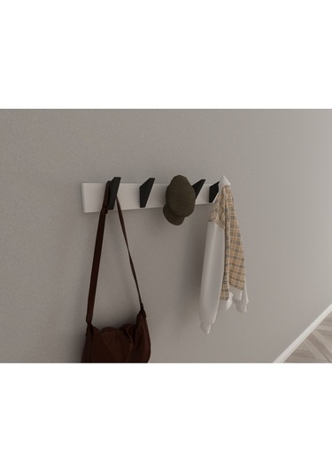 Hepsi3boyutlu Modern Duvar & Kapı Kanca Askılık - 5 Adet Siyah Kanca Askılık - Model No : 5 Siyah