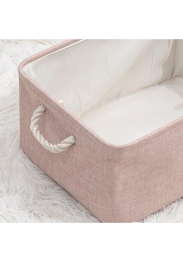 Magideal Suntek Katlanabilir Su Geçirmez Kumaş Saklama Sepeti Pembe S