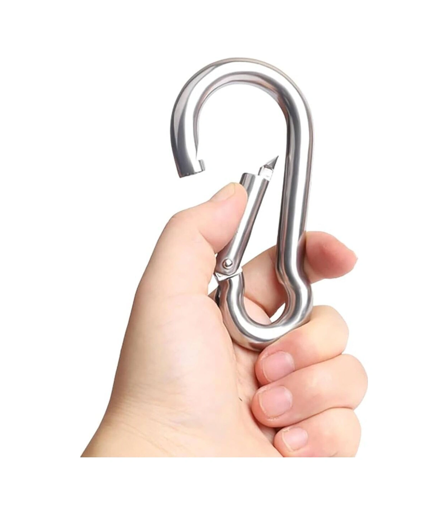 Karabina 4 Mm Yaylı Kanca Çelik Kilit Olta Dağcılık Kamp Malzemeleri Salıncak Anahtar Askı 5 Adet -