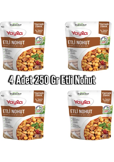 Yayla Etli Nohut Aç Isıt Ye Hazır Yemek 4 x 250 G