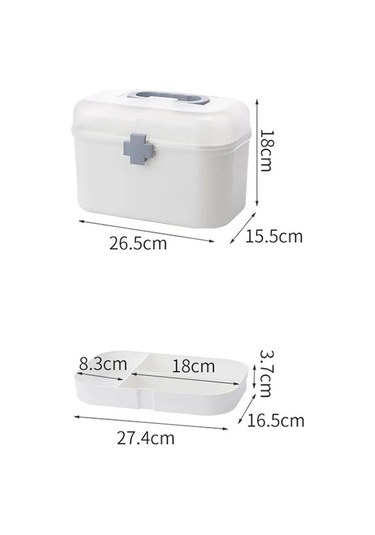 Yuntech01 Büyük Boy Ev İçi Tıbbi Sandık - Çeşitli İlaçları Sınıflandırarak Saklama, Taşınabilir Sağlık Kutusu Mavi