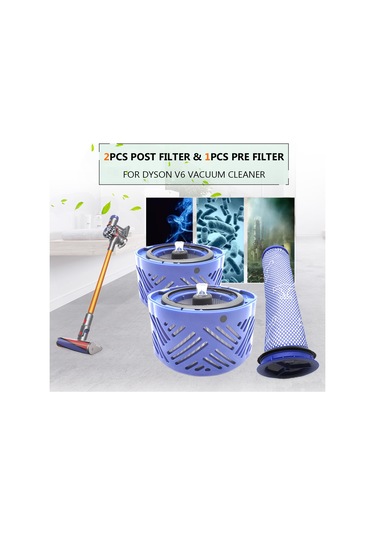 Geeroyoo  V6 Süpürge İçin 2 Adet Arka Filtre D910 + 1 Adet Ön Filtre D901 - Hava Temizliği Ve Performans Artırımı
